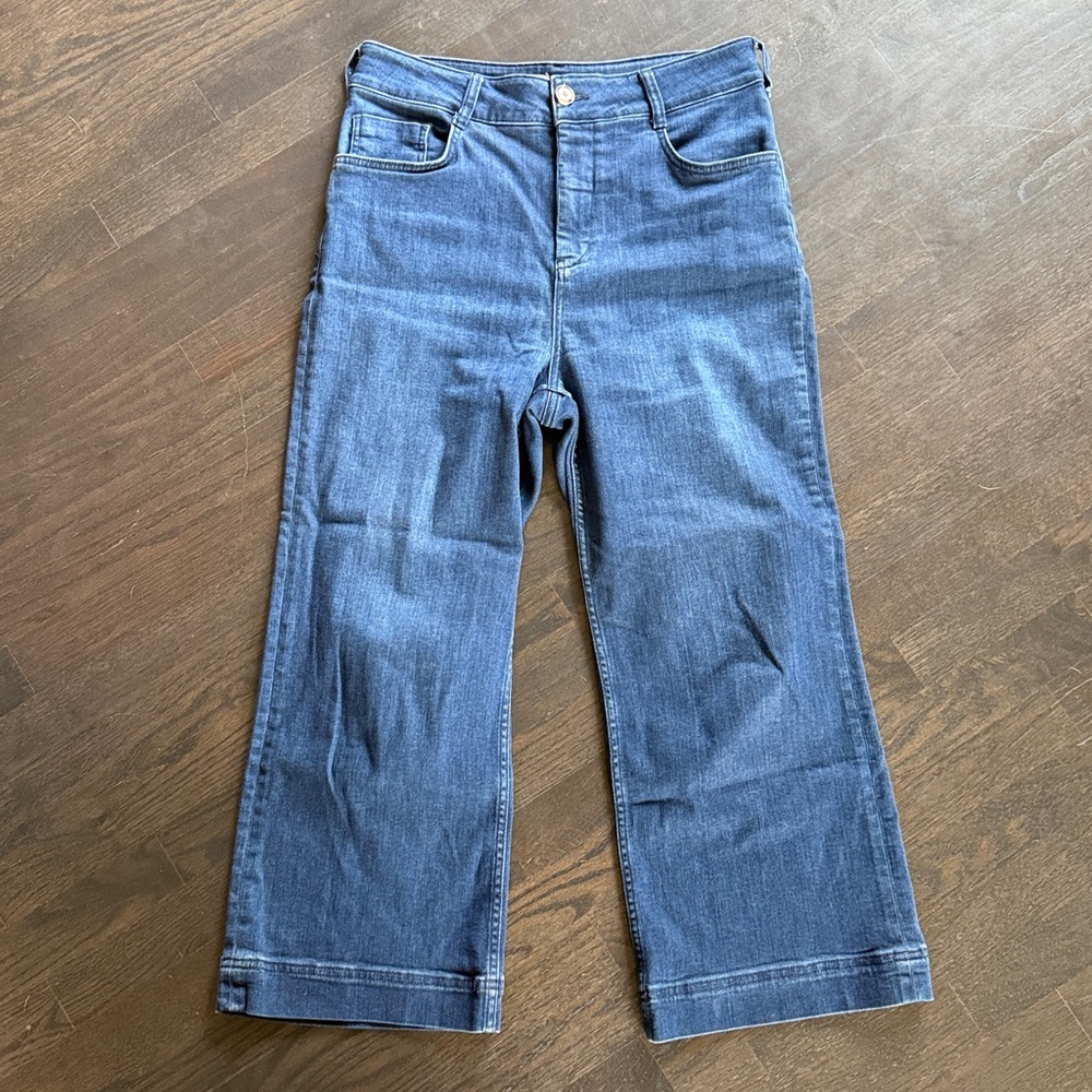 Pilcro High Rise Cropped Flare Wide leg jeans 31 - Picture 7 of 8